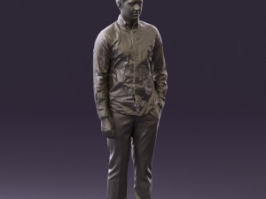 man in black yellow tshirt 0409 3D Model