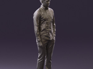 man in black yellow tshirt 0409 3D Model
