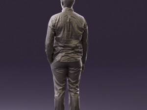 man in black yellow tshirt 0409 3D Model