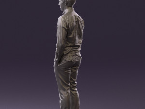 man in black yellow tshirt 0409 3D Model
