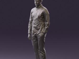 man in black yellow tshirt 0409 3D Model