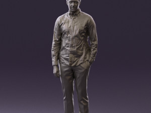 man in black yellow tshirt 0409 3D Model