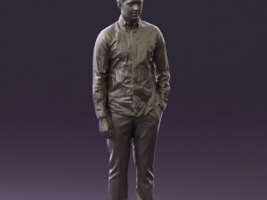 man in black yellow tshirt 0409 3D Model