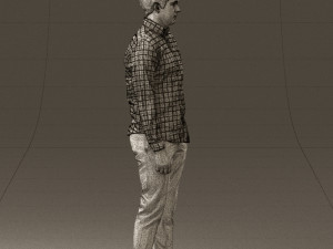 man in black yellow tshirt 0409 3D Model