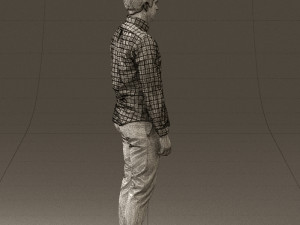 man in black yellow tshirt 0409 3D Model