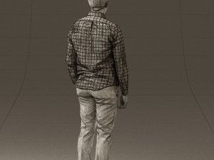 man in black yellow tshirt 0409 3D Model