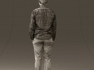 man in black yellow tshirt 0409 3D Model