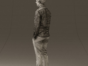 man in black yellow tshirt 0409 3D Model