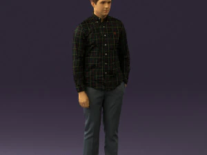 man in black yellow tshirt 0409 3d print ready 3D Print Model