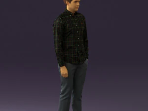 man in black yellow tshirt 0409 3d print ready 3D Print Model