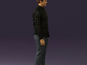 man in black yellow tshirt 0409 3d print ready 3D Print Model