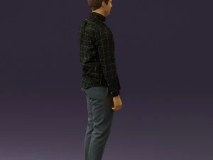 man in black yellow tshirt 0409 3d print ready 3D Print Model