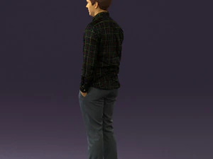man in black yellow tshirt 0409 3d print ready 3D Print Model