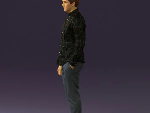man in black yellow tshirt 0409 3d print ready 3D Print Model