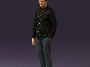 man in black yellow tshirt 0409 3d print ready 3D Print Model