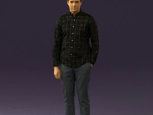 man in black yellow tshirt 0409 3d print ready 3D Print Model