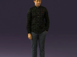 man in black yellow tshirt 0409 3d print ready 3D Print Model