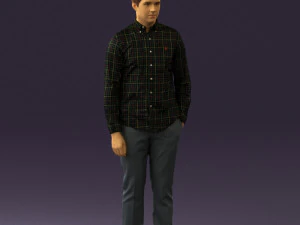 man in black yellow tshirt 0409 3d print ready 3D Print Model