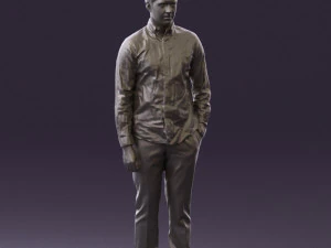 man in black yellow tshirt 0409 3d print ready 3D Print Model