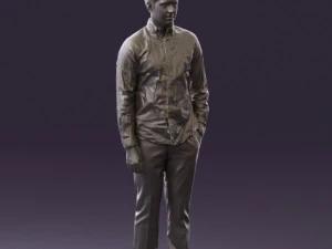man in black yellow tshirt 0409 3d print ready 3D Print Model