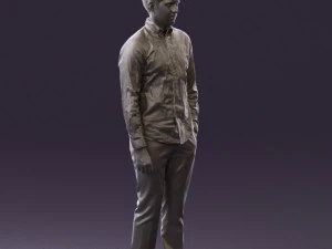 man in black yellow tshirt 0409 3d print ready 3D Print Model