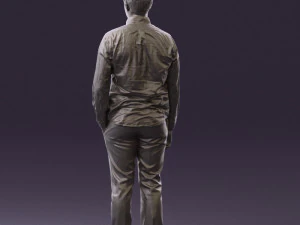 man in black yellow tshirt 0409 3d print ready 3D Print Model