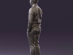 man in black yellow tshirt 0409 3d print ready 3D Print Model