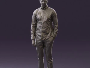 man in black yellow tshirt 0409 3d print ready 3D Print Model