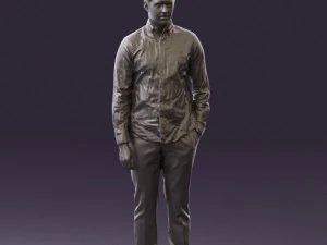 man in black yellow tshirt 0409 3d print ready 3D Print Model