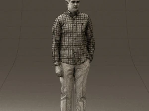 man in black yellow tshirt 0409 3d print ready 3D Print Model