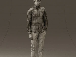 man in black yellow tshirt 0409 3d print ready 3D Print Model