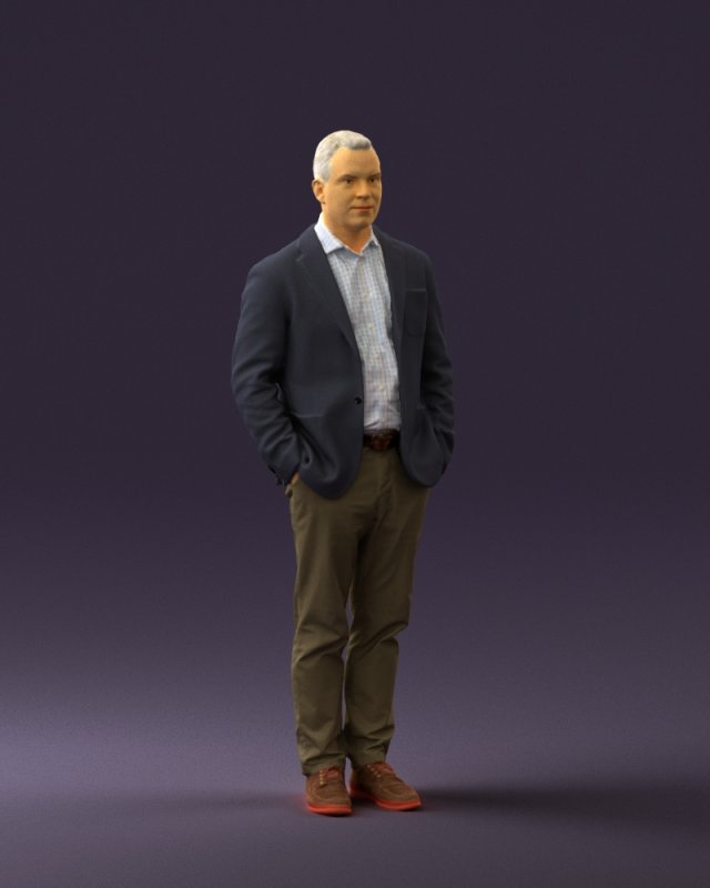 man inblue jacket brown pants 0410 Modelo 3D .c4d .max .obj .3ds .fbx .stl .blend 