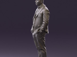 man inblue jacket brown pants 0410 Modelo 3D
