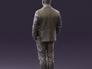 man inblue jacket brown pants 0410 3d print ready Modelo de impresión 3D