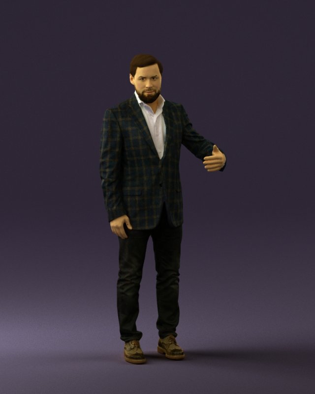 man in jacket pink shirt 0411 3D 모델 .c4d .max .obj .3ds .fbx .stl .blend 
