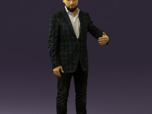 man in jacket pink shirt 0411 3D 모델