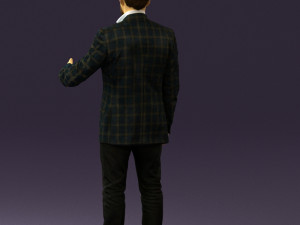 man in jacket pink shirt 0411 3D 모델