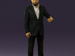 man in jacket pink shirt 0411 3D 모델