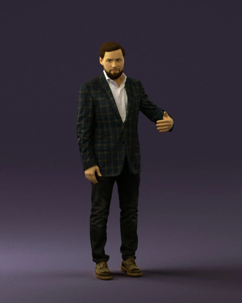 man in jacket pink shirt 0411 3d print ready 3D Print Model .c4d .max .obj .3ds .fbx .stl .blend 