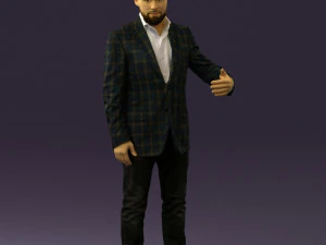 homme en veste chemise rose 0411 pr&ecirc;t &agrave; imprimer en 3D Modèles 3D en vedette