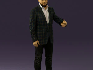 man in jacket pink shirt 0411 3d print ready 3D Print Model
