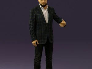man in jacket pink shirt 0411 3d print ready 3D Print Model