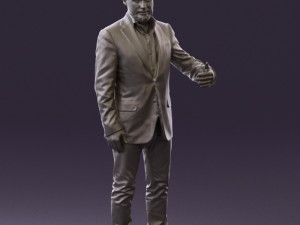 man in jacket pink shirt 0411 3d print ready 3D-Druckmodell