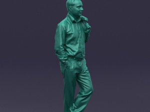 legs cross man 0417 3D Model
