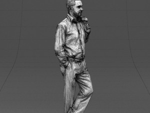 legs cross man 0417 3D Model