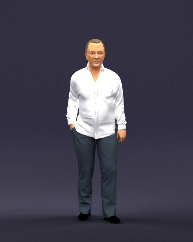 hand in pocketman 0420 3d print ready 3Dプリントモデル .c4d .max .obj .3ds .fbx .stl .blend 