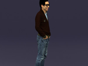 with glasses man 0424 3D Model