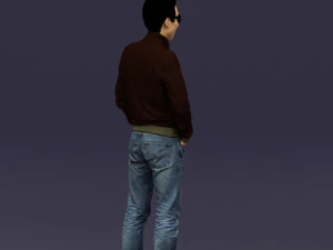 with glasses man 0424 3D Model