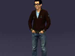 with glasses man 0424 3D Model
