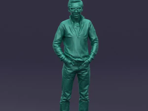 with glasses man 0424 3D Model